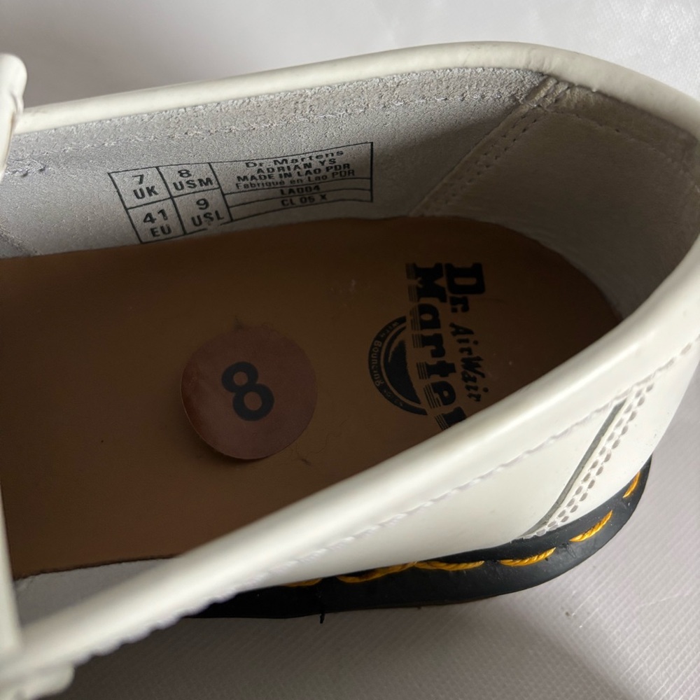 Dr. Martens Women Size 8 Adrian YS White Leather Tassel Loafers NWOT - Picture 4 of 12